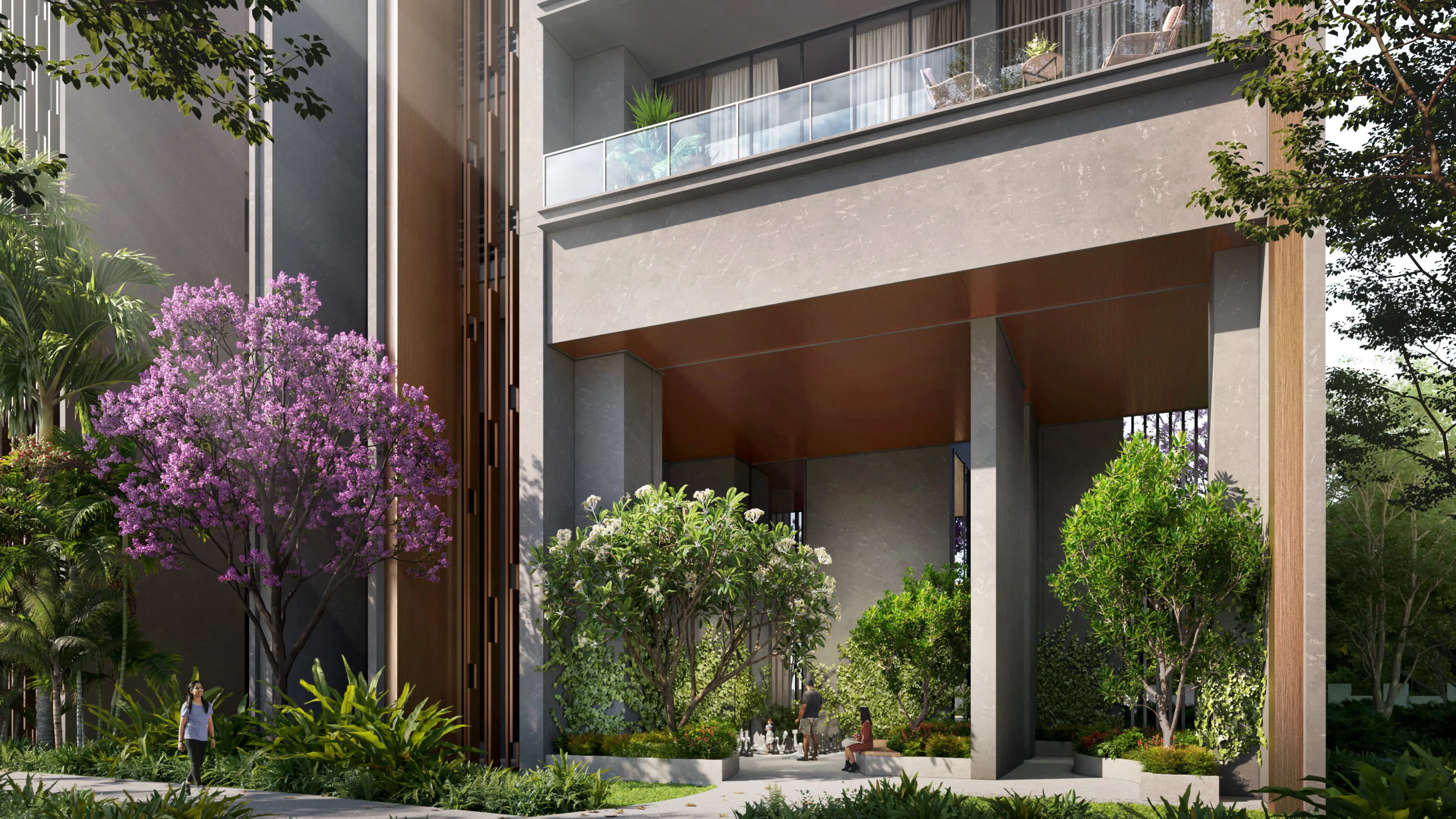 Verdant stilt landscaping