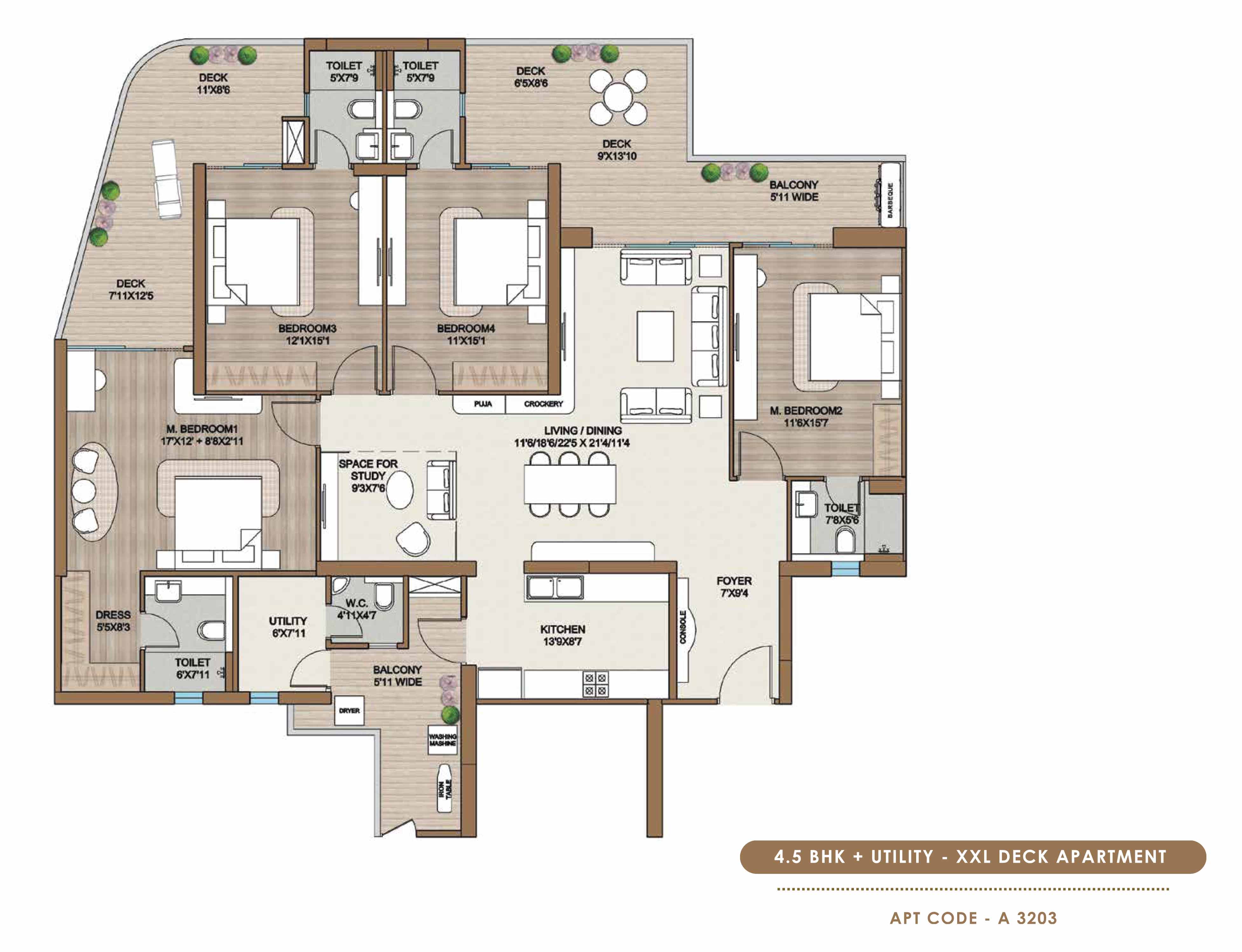 4.5 BHK XXL / Penthouse floor plan