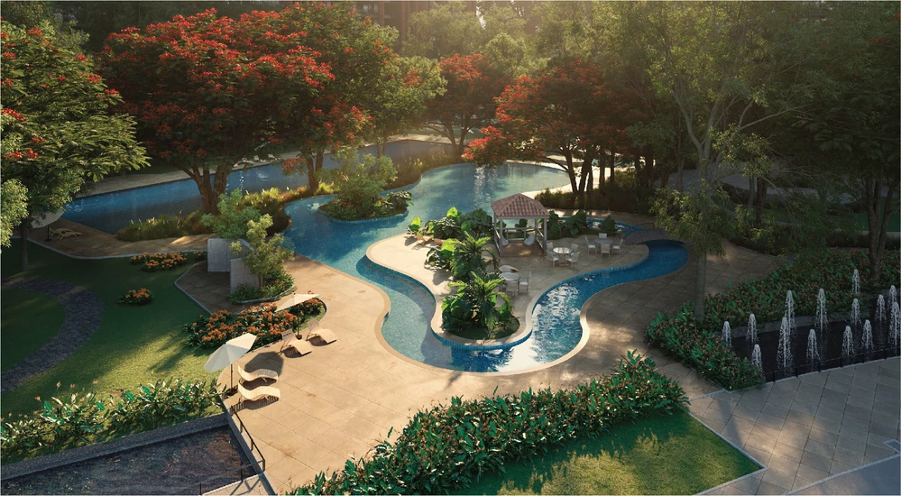 6-lane Olympic-size pool render